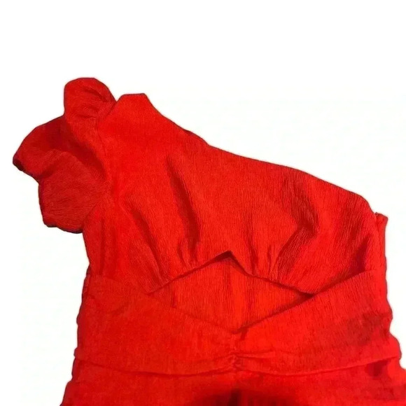 Revolve‎ L'Academie Red One Shoulder Mini Dress Fit & Flare size small NWOT - Picture 1 of 4